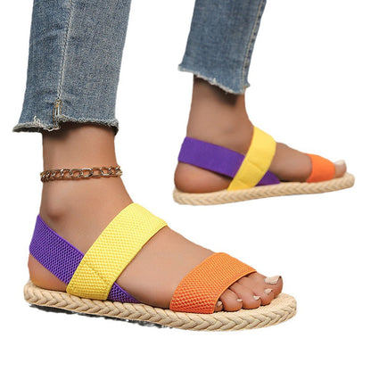 Comfortable soft-soled colorful flat sandals