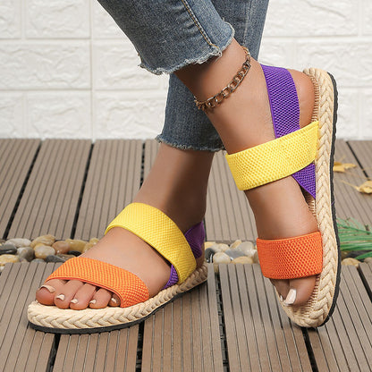 Comfortable soft-soled colorful flat sandals