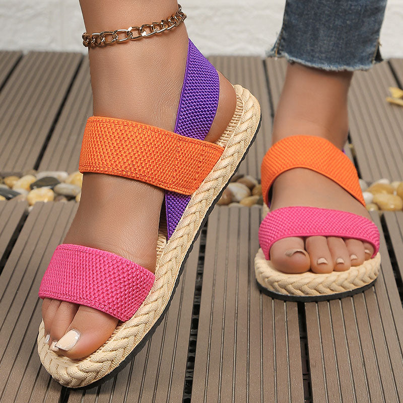 Comfortable soft-soled colorful flat sandals