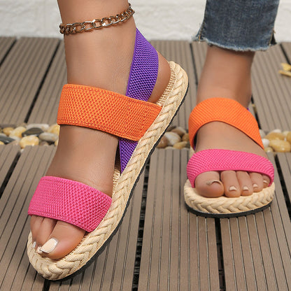 Comfortable soft-soled colorful flat sandals