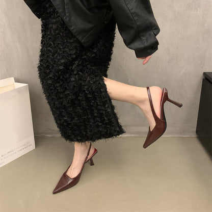 Pointed toe slingback shoes