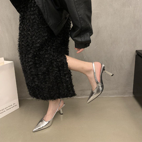 Pointed toe slingback shoes