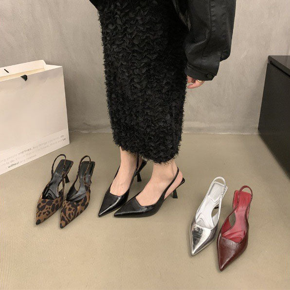 Pointed toe slingback shoes