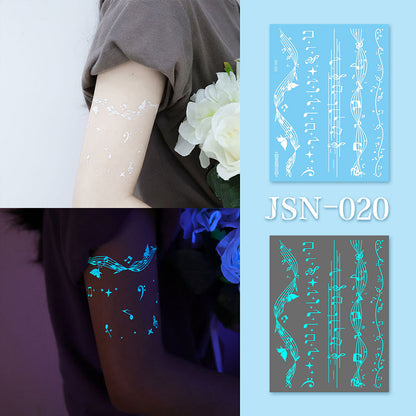 Luminous white tattoo sticker