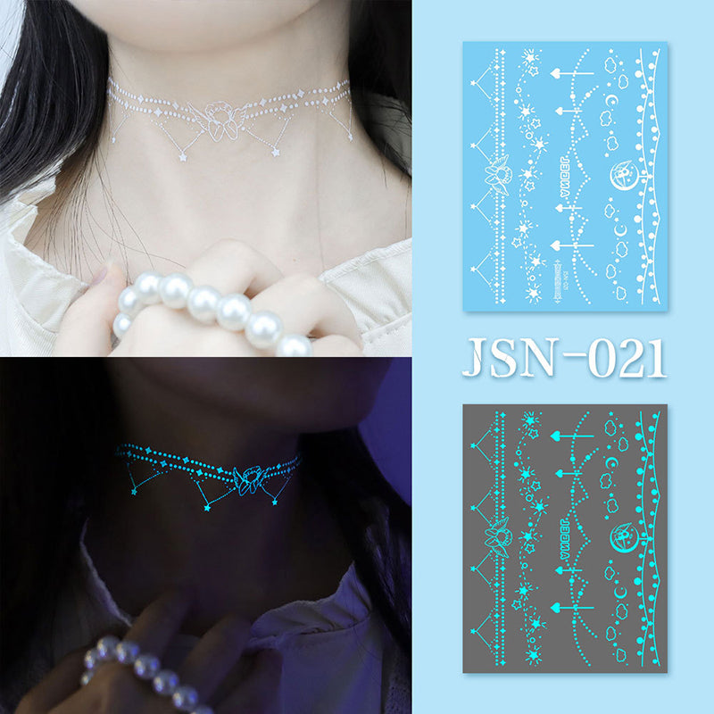 Luminous white tattoo sticker