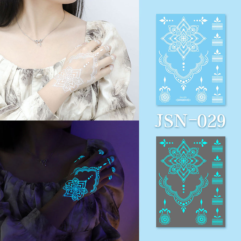 Luminous white tattoo sticker