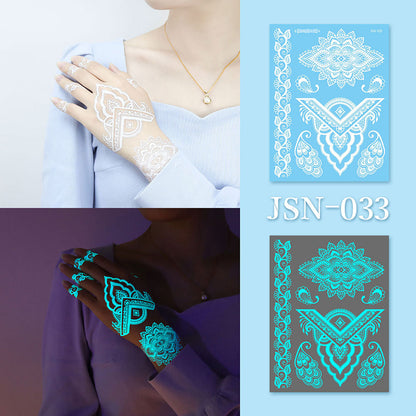 Luminous white tattoo sticker