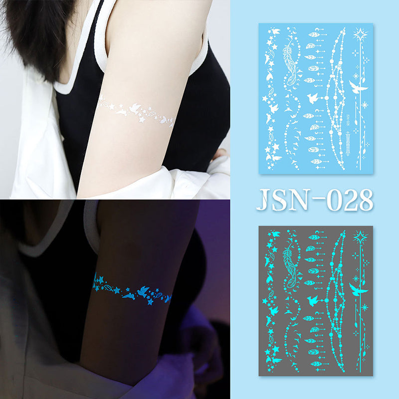 Luminous white tattoo sticker