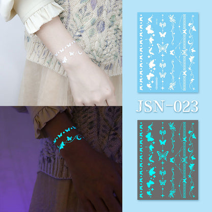 Luminous white tattoo sticker