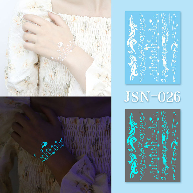 Luminous white tattoo sticker