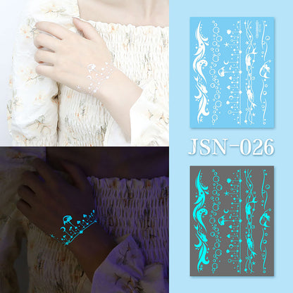 Luminous white tattoo sticker