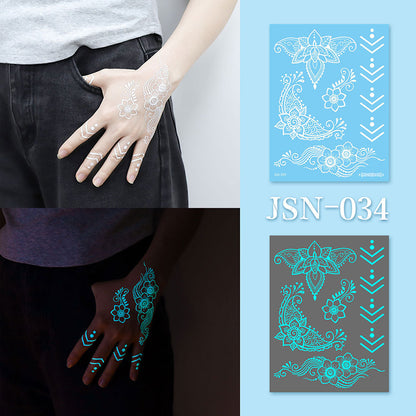 Luminous white tattoo sticker