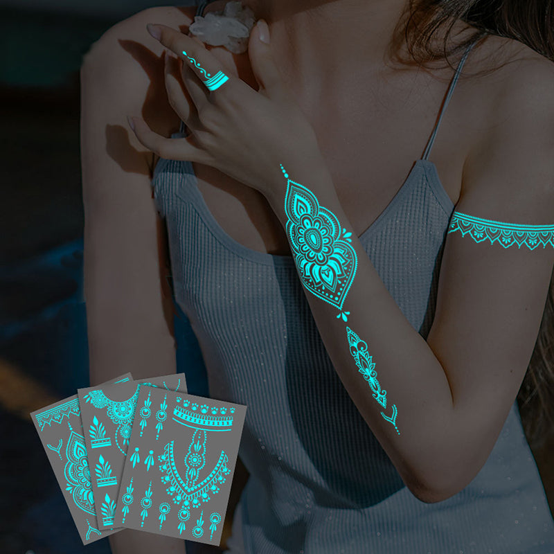 Luminous white tattoo sticker