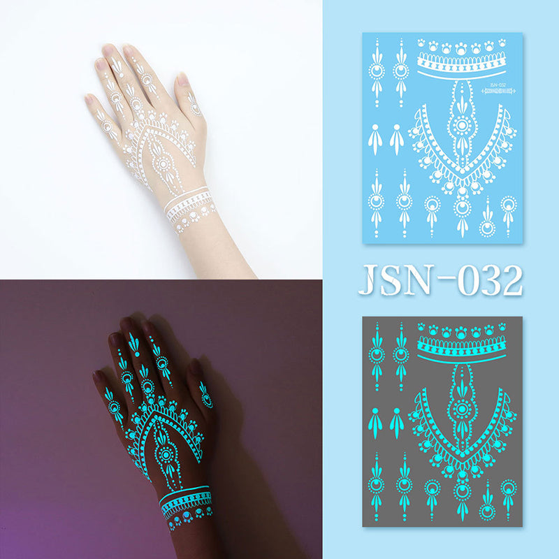 Luminous white tattoo sticker