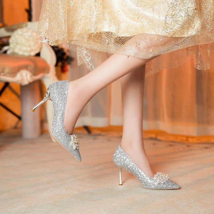 Gentle rhinestone sequin crystal shoes