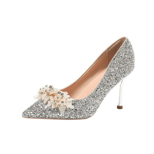 Gentle rhinestone sequin crystal shoes