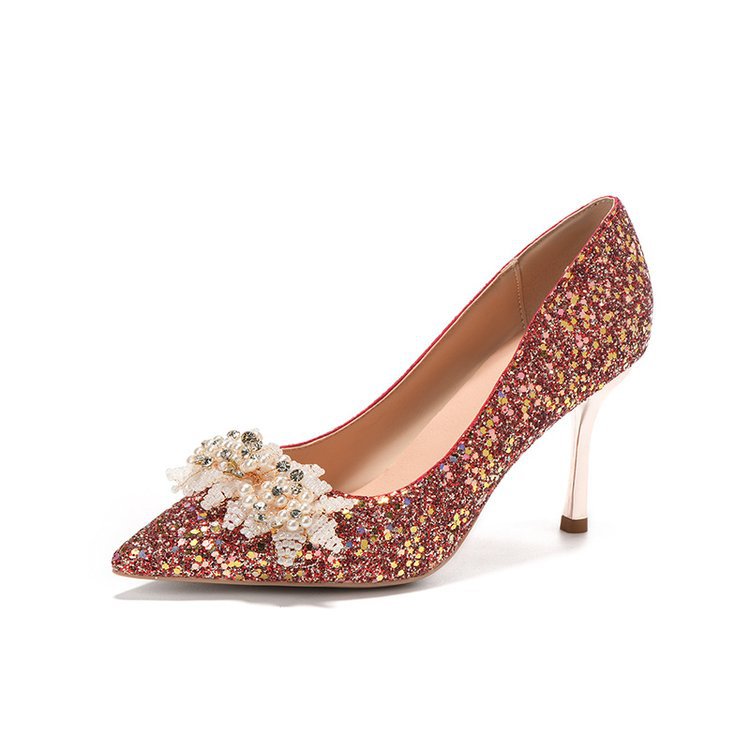 Gentle rhinestone sequin crystal shoes