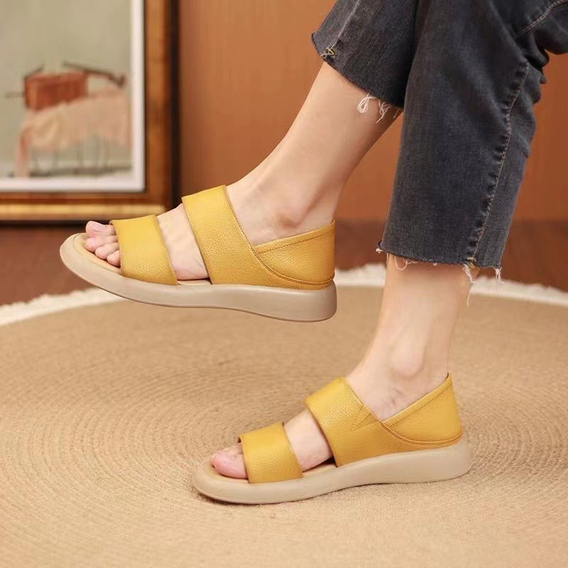 Flat soft sole breathable beach Roman shoes