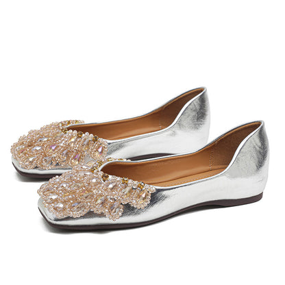 Square Toe Crystal Pumps