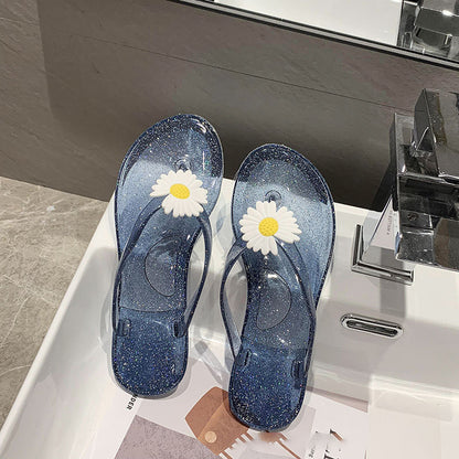 Crystal Daisy Flat Slippers