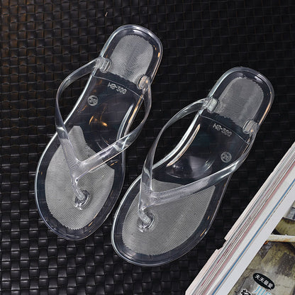 Clear crystal flip-flops