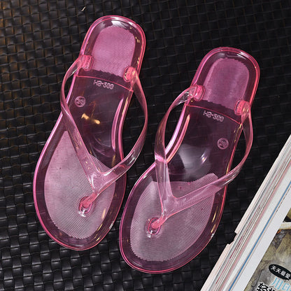 Clear crystal flip-flops