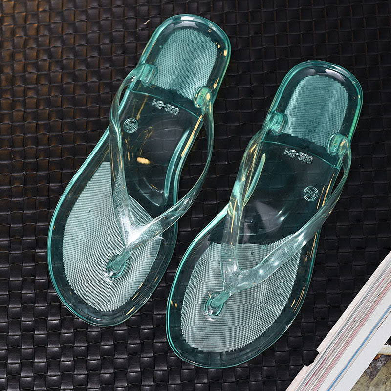 Clear crystal flip-flops