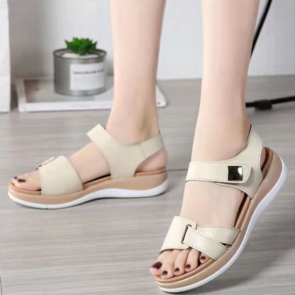 Round toe wedge soft sole sandals