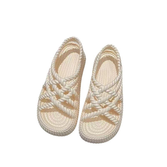 Platform woven sandals