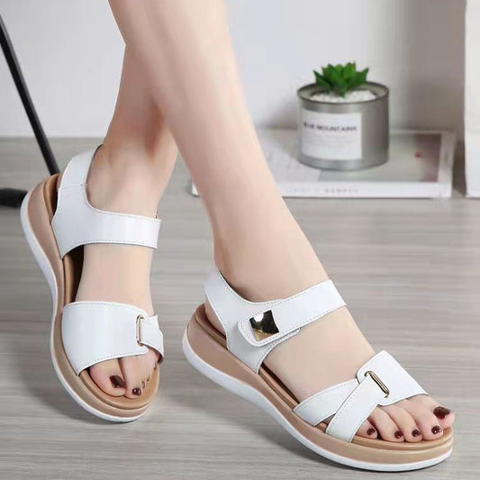 Round toe wedge soft sole sandals