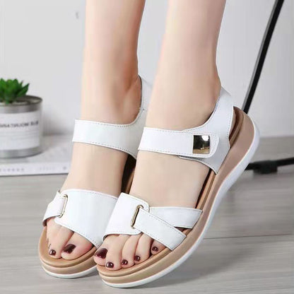 Round toe wedge soft sole sandals