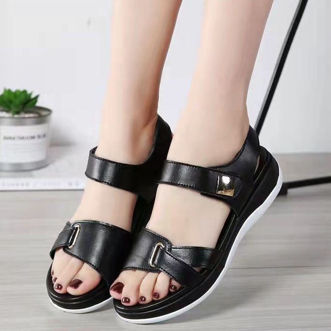 Round toe wedge soft sole sandals