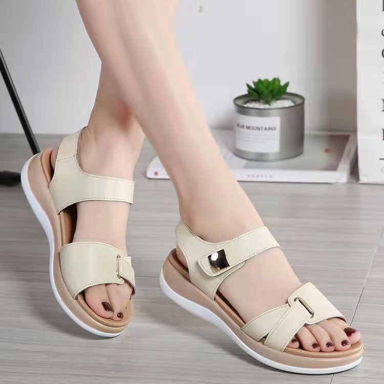 Round toe wedge soft sole sandals