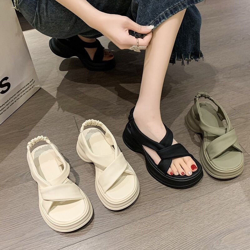 Summer soft leather Roman sandals