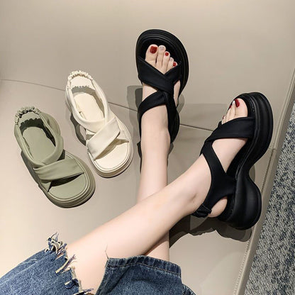 Summer soft leather Roman sandals