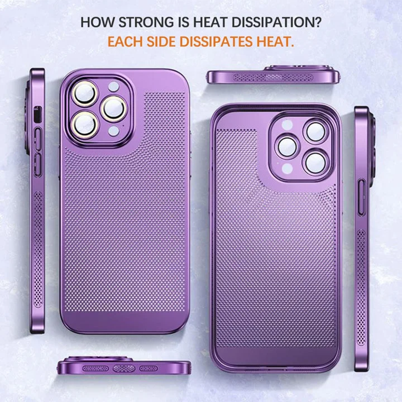 Cooling metal phone case for iPhone