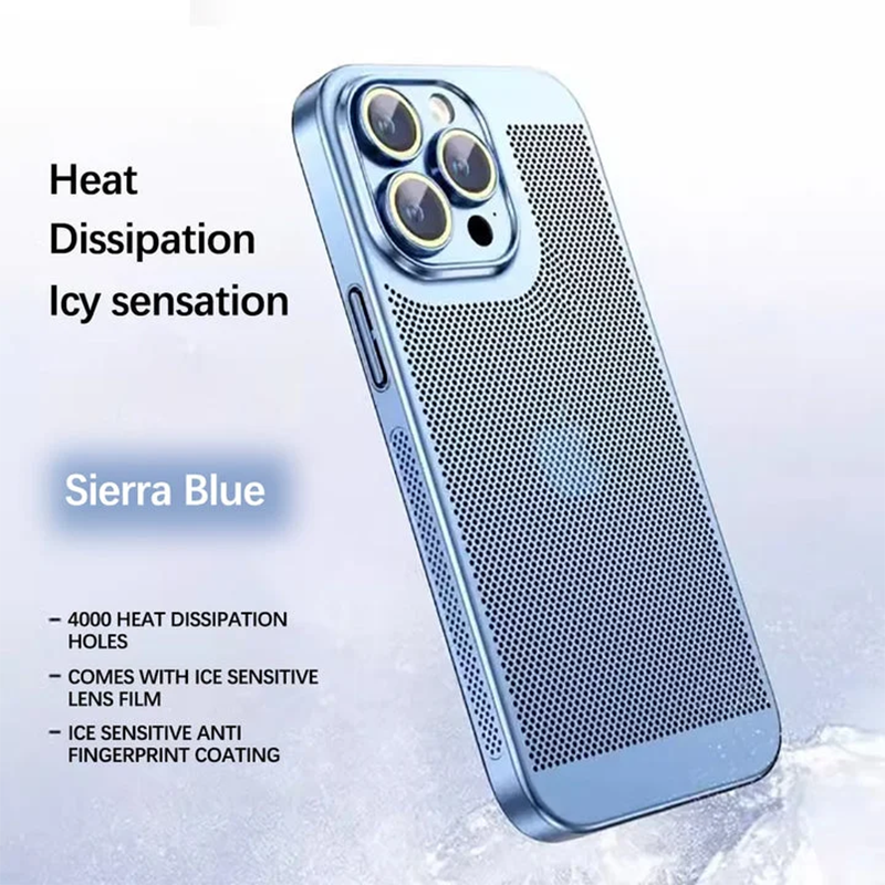 Cooling metal phone case for iPhone