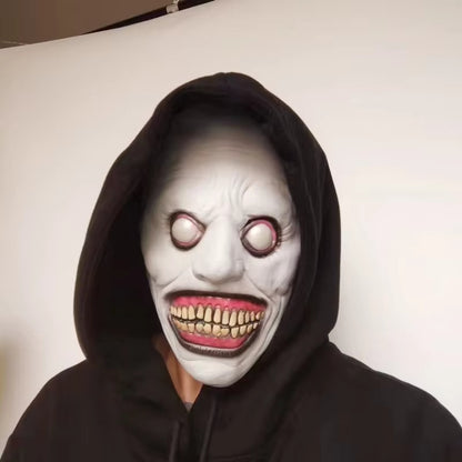 Smiling Exorcist White Eyes Funny Latex Mask