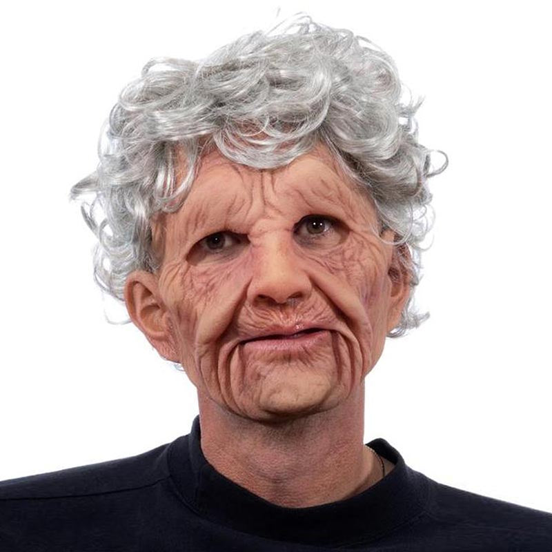 Funny old man latex mask