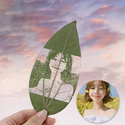 Leaf carving photo customization