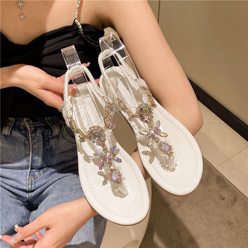 Large rhinestone fashion sandals