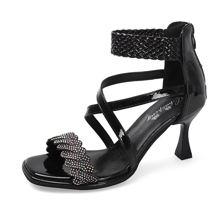 News Ankle Wrap  high heel Sandals