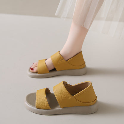 Round toe flat casual sandals