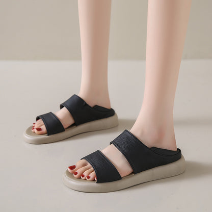 Round toe flat casual sandals