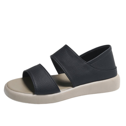 Round toe flat casual sandals