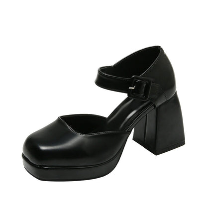 square toe vintage mary jane high heels