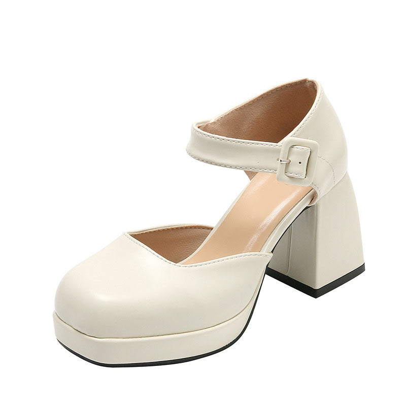 square toe vintage mary jane high heels