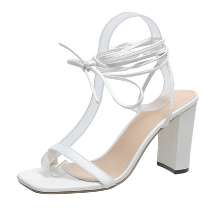 Strappy high heel Roman shoes